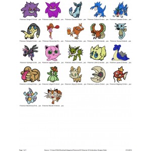 Package 22 Pokemon 03 Embroidery Designs
